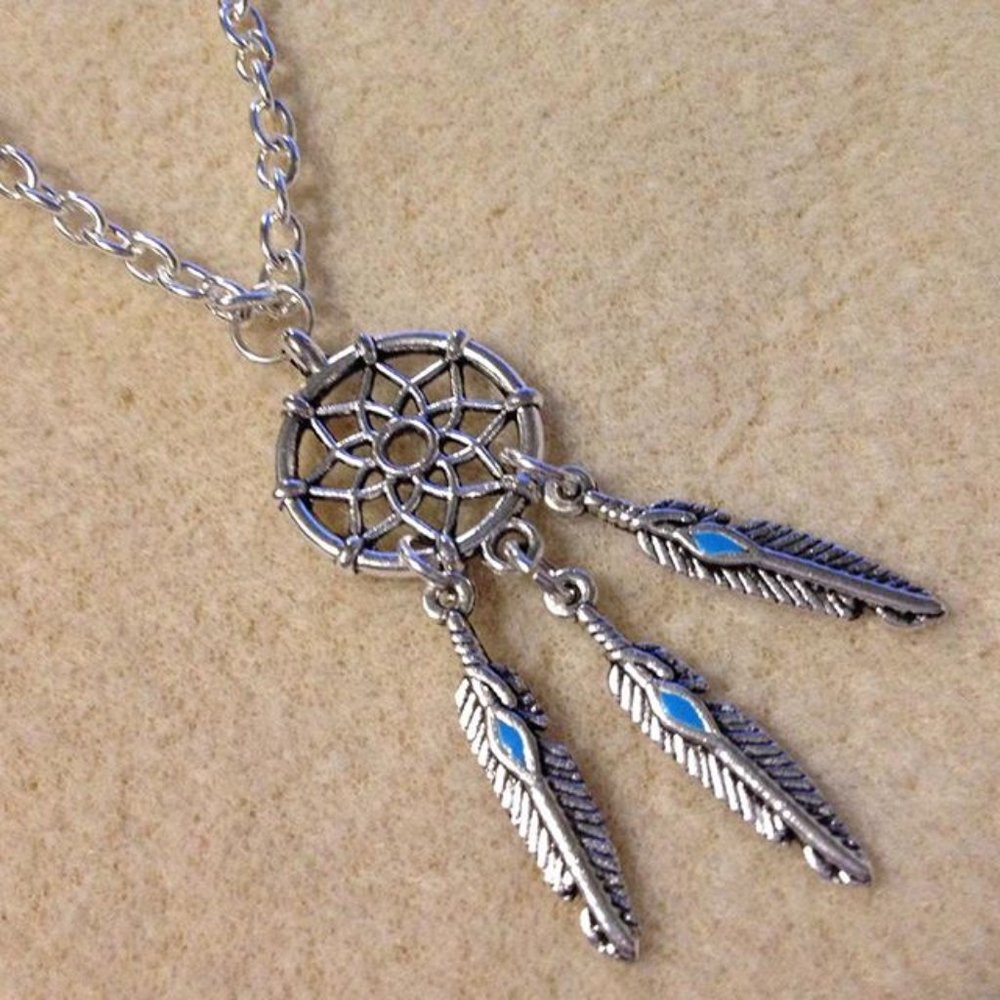 Dream Catcher with feathers necklace  #3